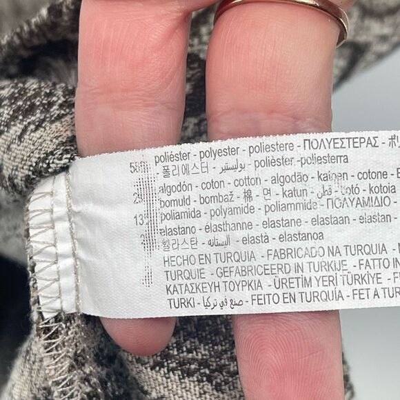 Zara Woman Women's Animal Print Shift Dress Stretch Short Sleeve Tan Gray Medium - Picture 3 of 9